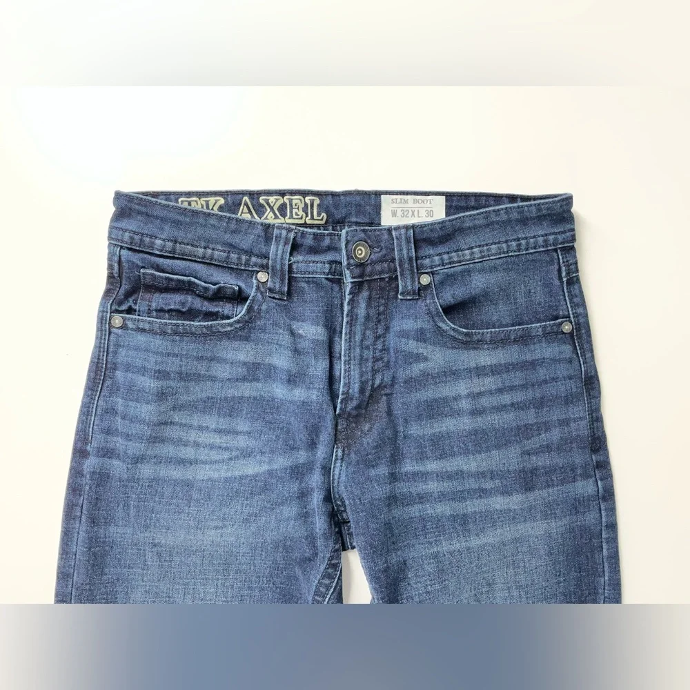 TK AXEL Men's Denim Slim Bootcut Jeans Size 32 X 30